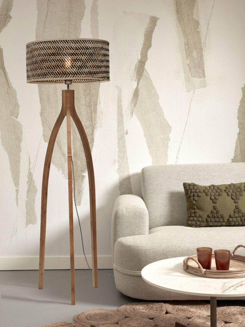 Bamboe boheemse naturel zwarte vloerlamp GOOD&MOJO Java - Afbeelding 5