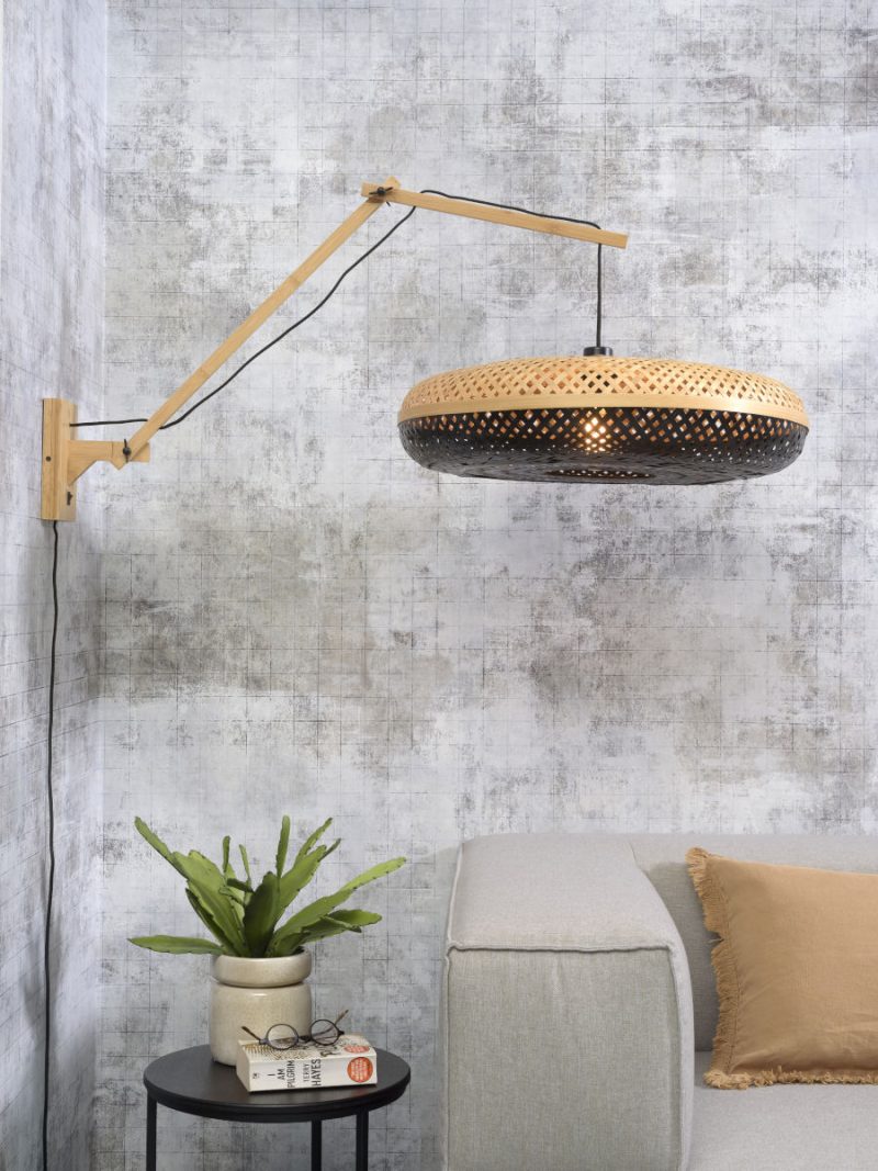 Bamboe boheemse wandlamp naturel zwart GOOD&MOJO Palawan - Afbeelding 2