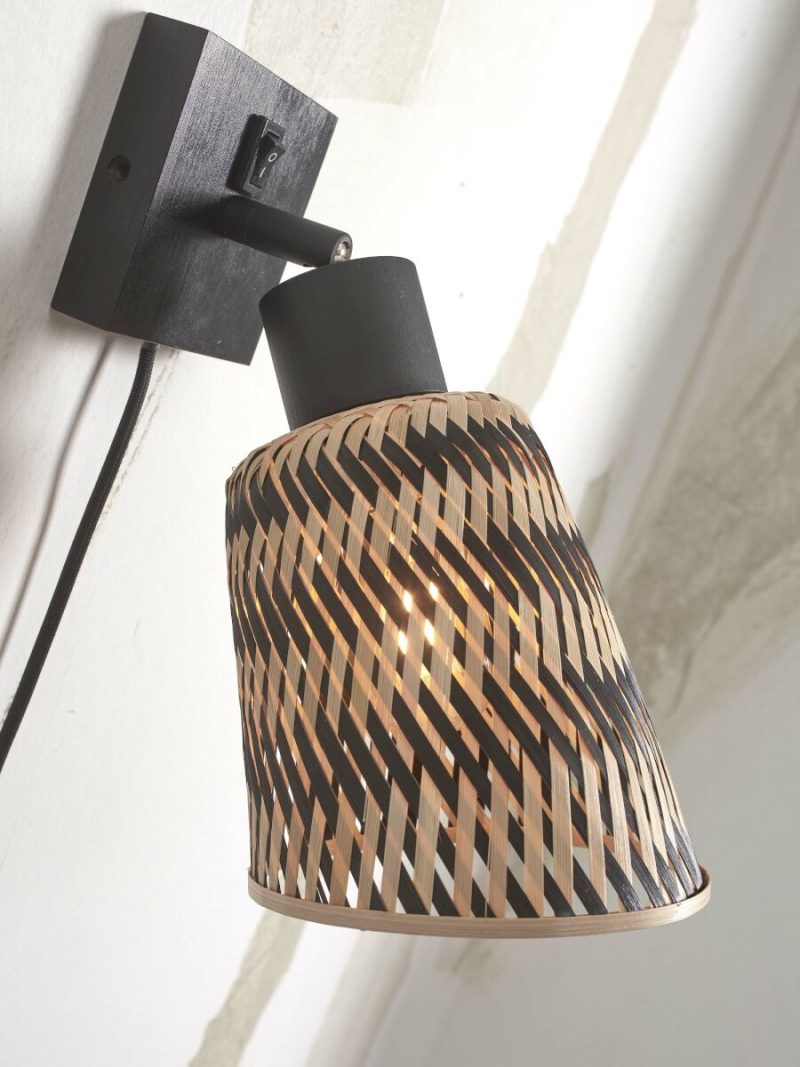 Bamboe bohemian wandlamp naturel zwart GOOD&MOJO Java - Afbeelding 3