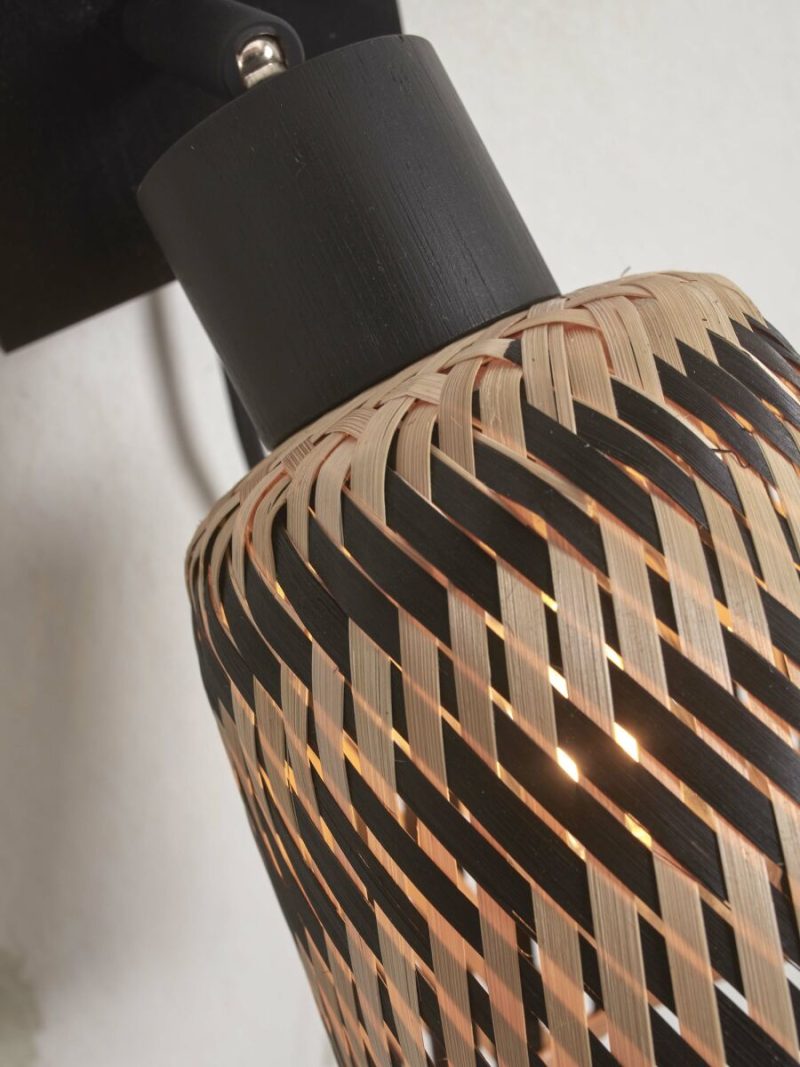 Bamboe bohemian wandlamp naturel zwart GOOD&MOJO Java - Afbeelding 7