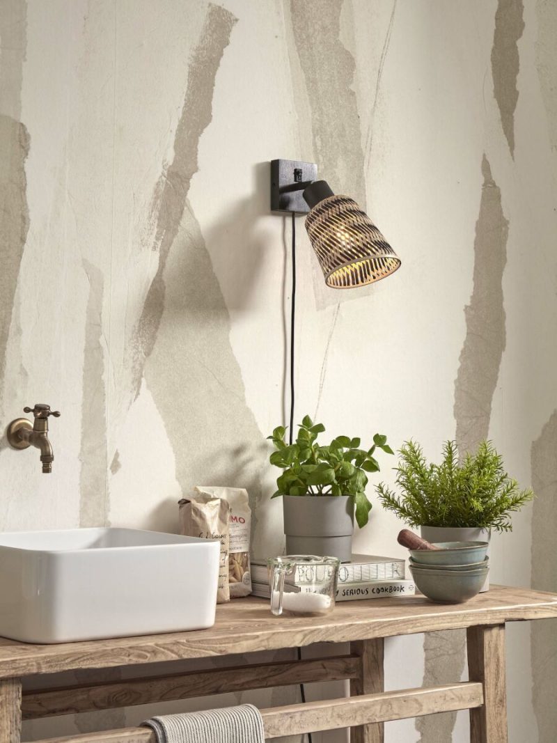 Bamboe bohemian wandlamp naturel zwart GOOD&MOJO Java - Afbeelding 9