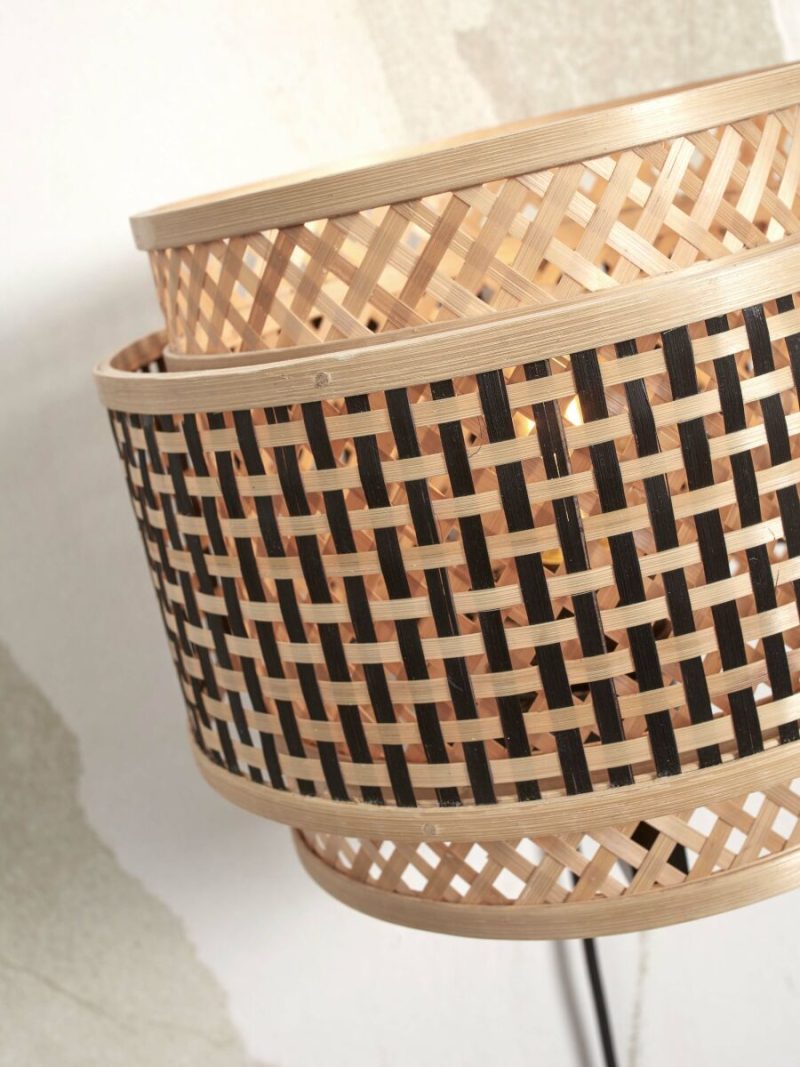 Bamboe bohemian wandlamp zwart naturel GOOD&MOJO Bhutan - Afbeelding 6
