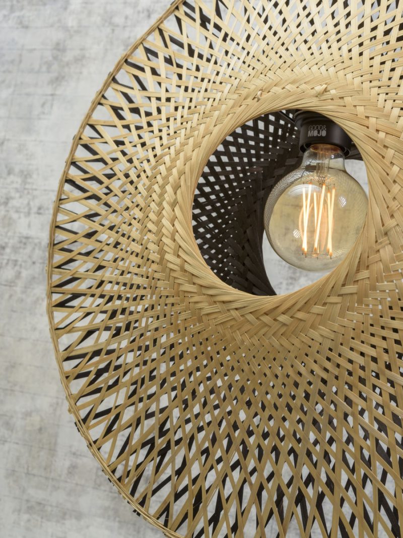 Bamboe bohemien zwart naturel hanglamp GOOD&MOJO Kalimantan - Afbeelding 3