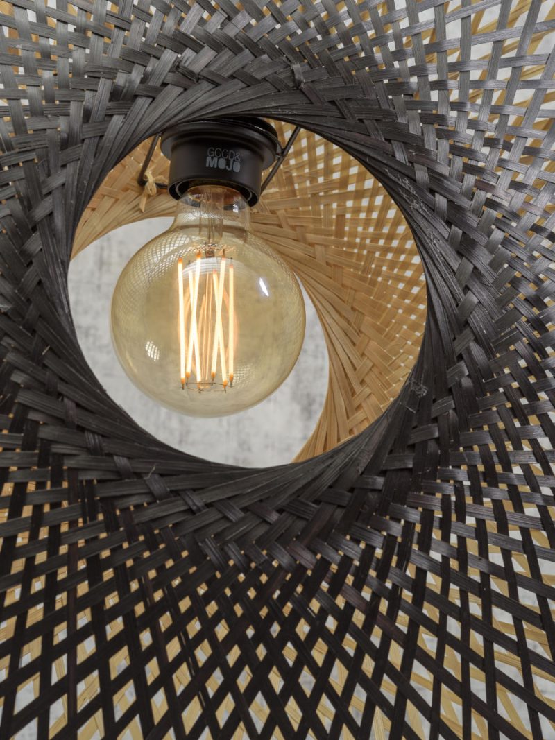 Bamboe bohemien zwart naturel hanglamp GOOD&MOJO Kalimantan - Afbeelding 7