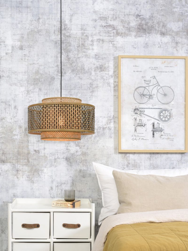 Bamboe dubbelkap hanglamp naturel/zwart L GOOD&MOJO Bhutan - Afbeelding 12