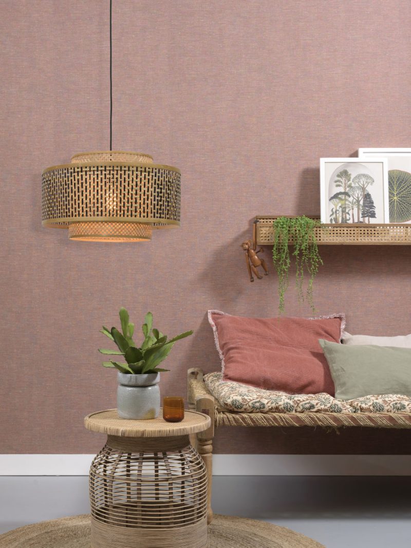 Bamboe dubbelkap hanglamp naturel/zwart L GOOD&MOJO Bhutan - Afbeelding 10