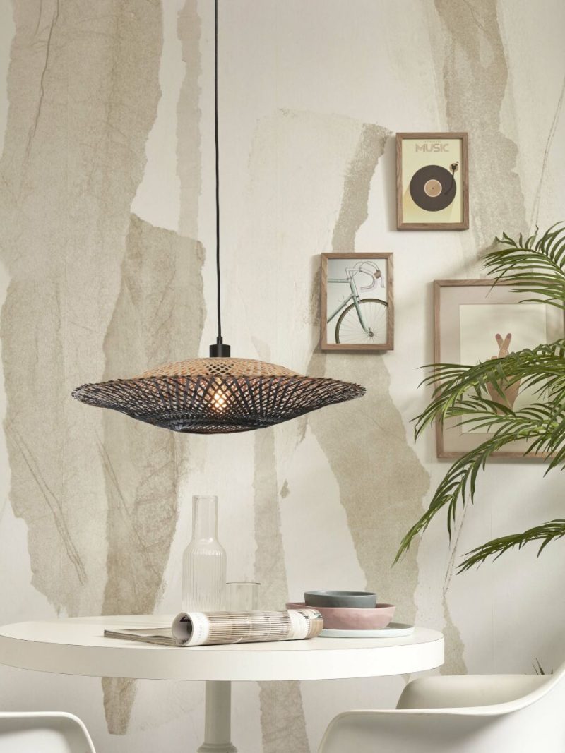 Bamboe hanglamp naturel/zwart schotelvorm M GOOD&MOJO Kalimantan - Afbeelding 12