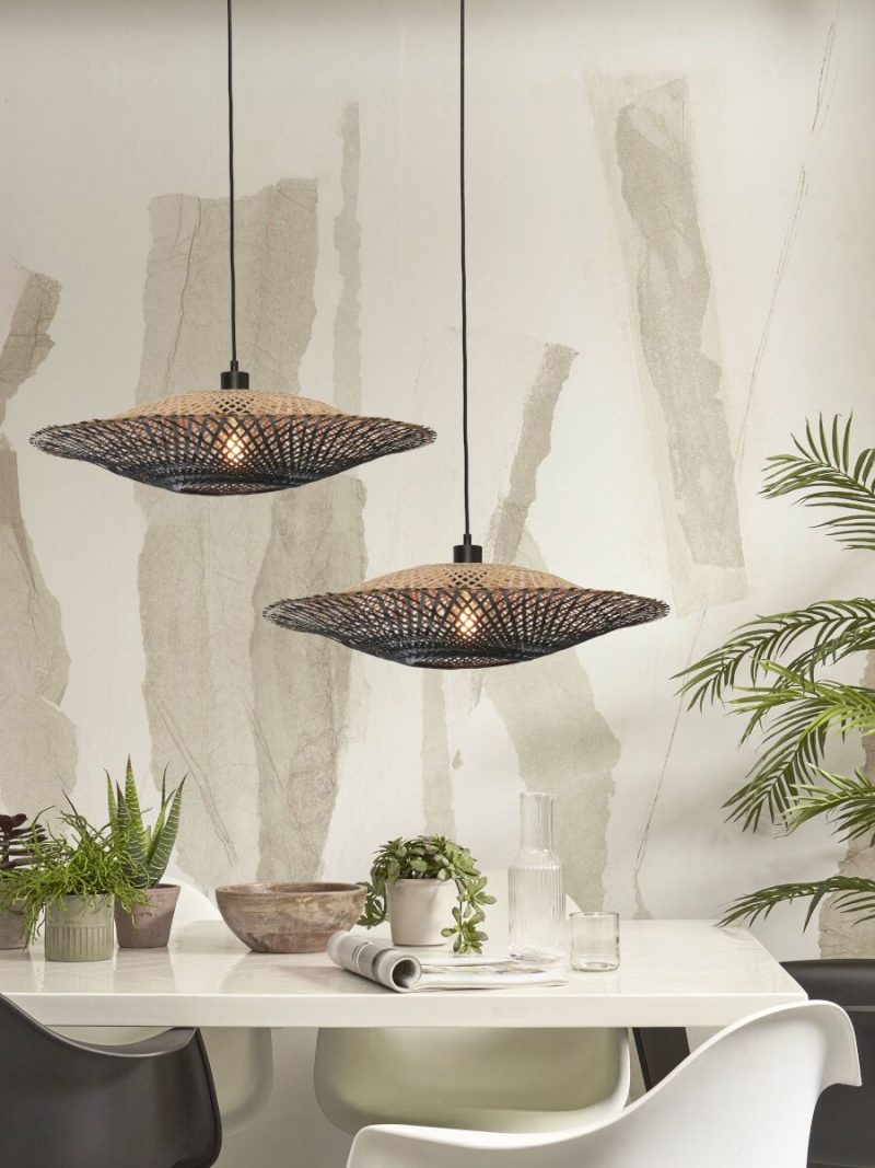 Bamboe hanglamp naturel/zwart schotelvorm M GOOD&MOJO Kalimantan - Afbeelding 5