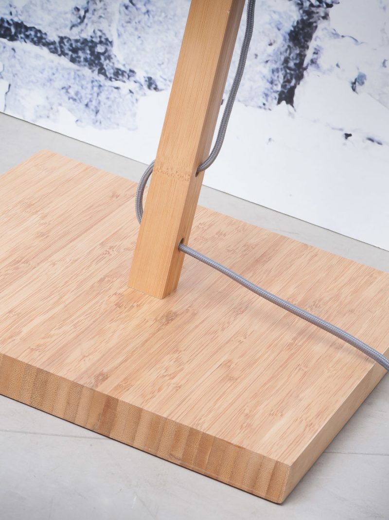 Bamboe linnen vloerlamp grijs Scandinavisch GOOD&MOJO Fuji - Afbeelding 4