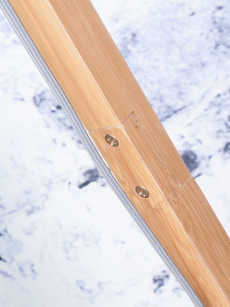 Bamboe linnen vloerlamp grijs Scandinavisch GOOD&MOJO Fuji - Afbeelding 5