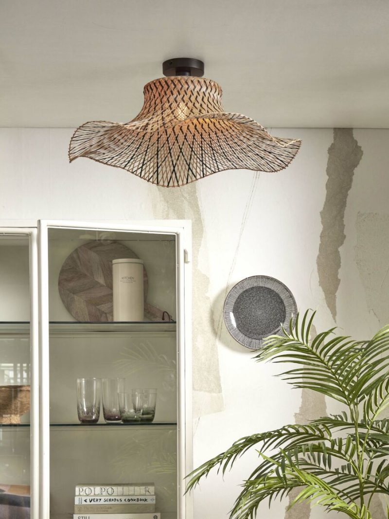 Bamboe metalen zwart naturel boheemse plafonnière GOOD&MOJO Ibiza - Afbeelding 5