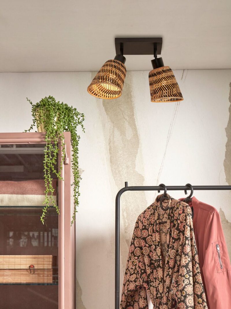 Bamboe plafonniere bohemian zwart naturel GOOD&MOJO Java - Afbeelding 2