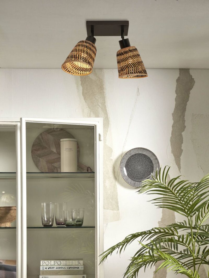 Bamboe plafonniere bohemian zwart naturel GOOD&MOJO Java - Afbeelding 9