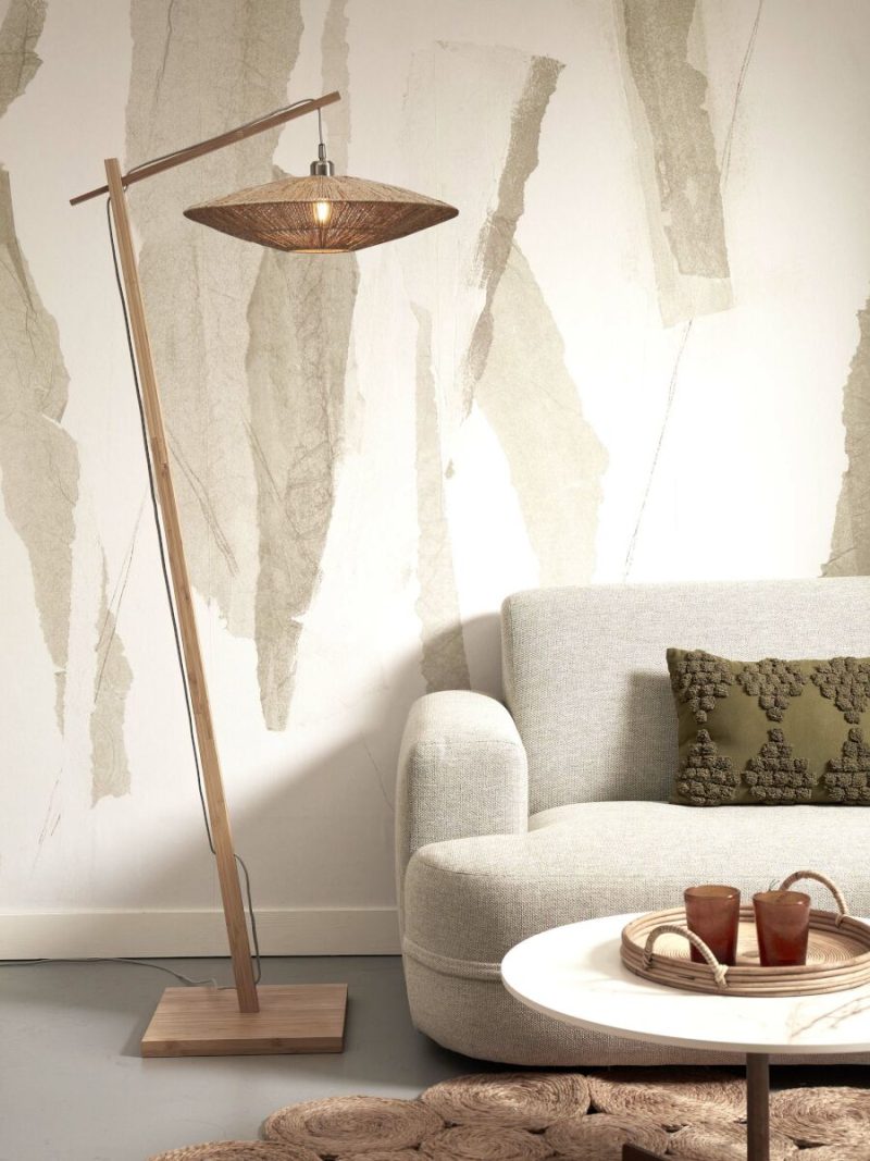 Bamboe-rieten bohemian vloerlamp naturel GOOD&MOJO Iguazu - Afbeelding 2