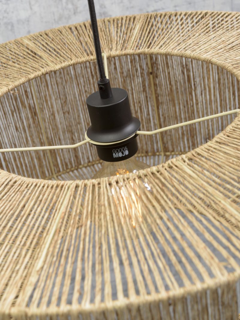 Bamboe rieten vloerlamp zwart naturel bohemian GOOD&MOJO Iguazu - Afbeelding 6
