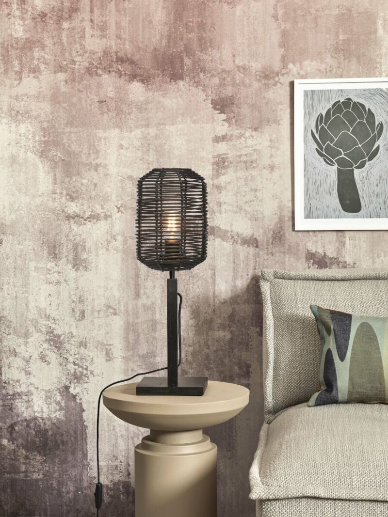 Bamboe-rotan zwarte boheemse tafellamp GOOD&MOJO Tanami - Afbeelding 2