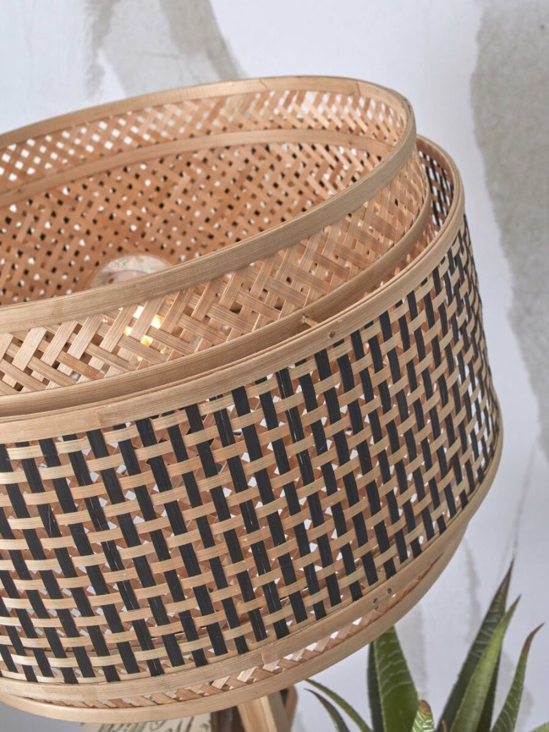 Bamboe vloerlamp boheems naturel zwart GOOD&MOJO Bhutan - Afbeelding 3