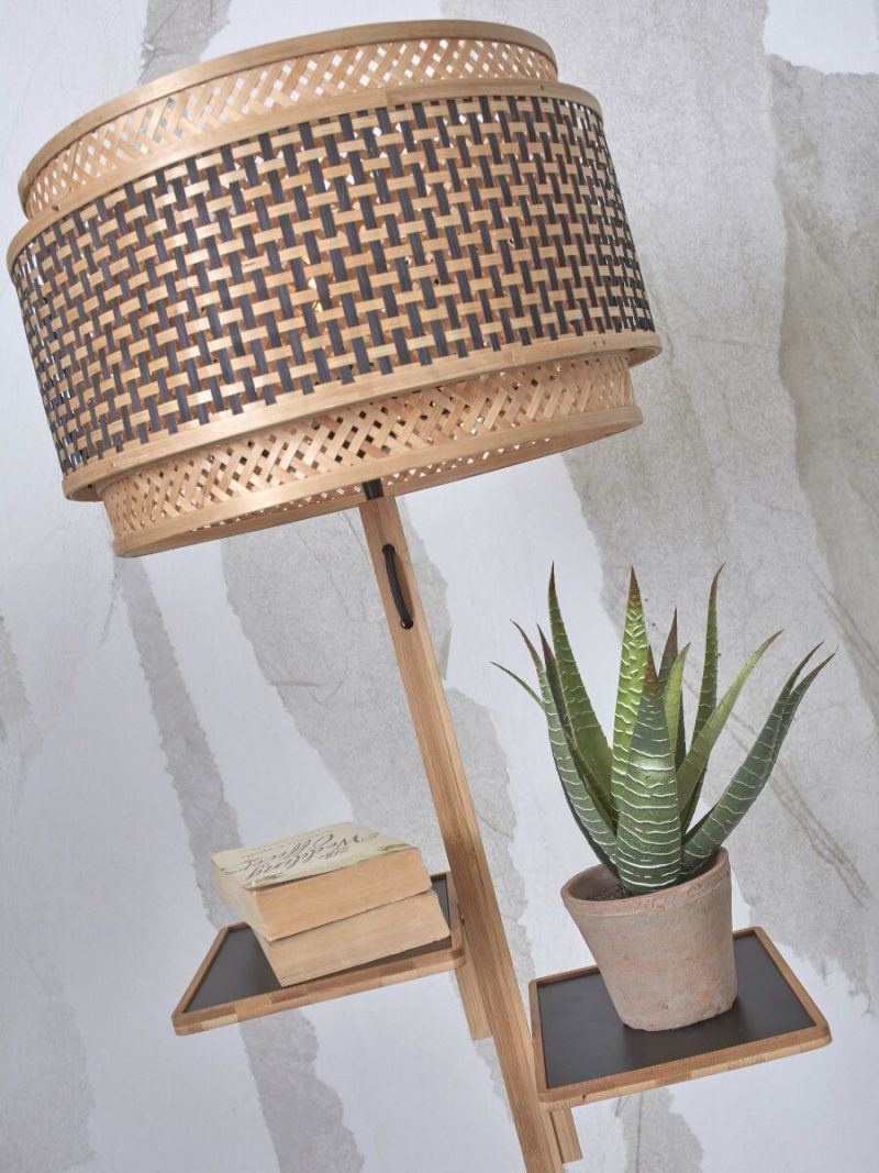 Bamboe vloerlamp boheems naturel zwart GOOD&MOJO Bhutan - Afbeelding 6