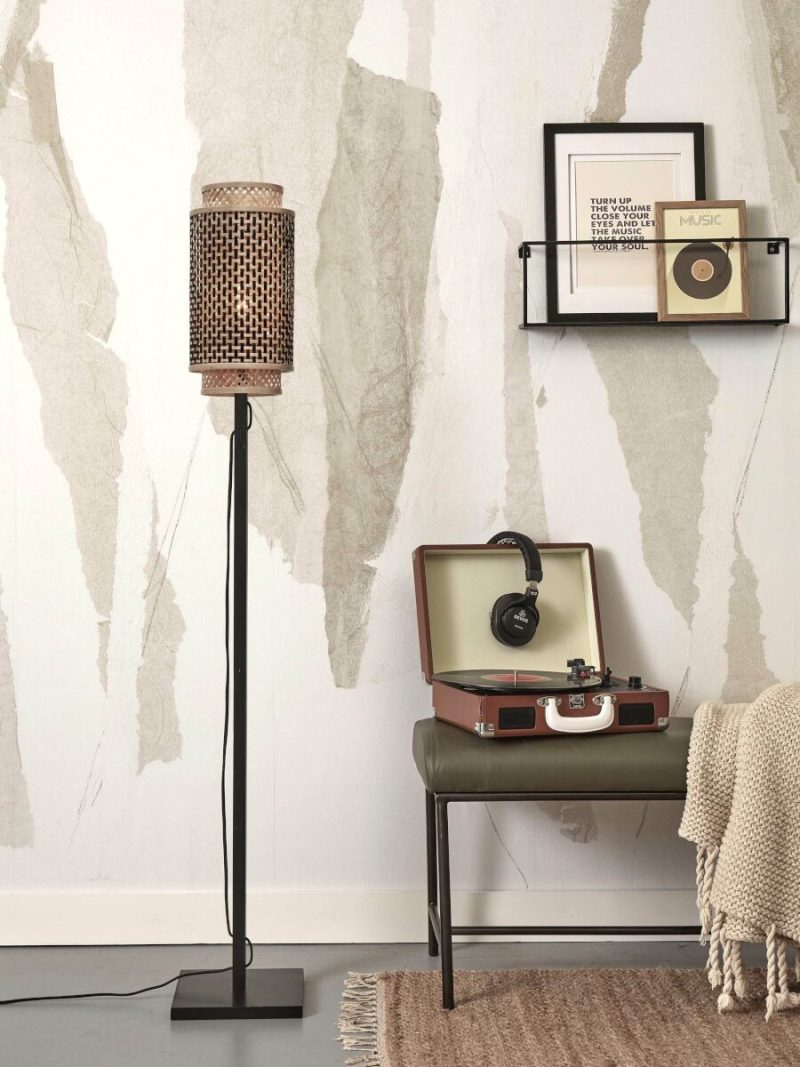 Bamboe vloerlamp boheems naturel zwart GOOD&MOJO Bhutan - Afbeelding 2