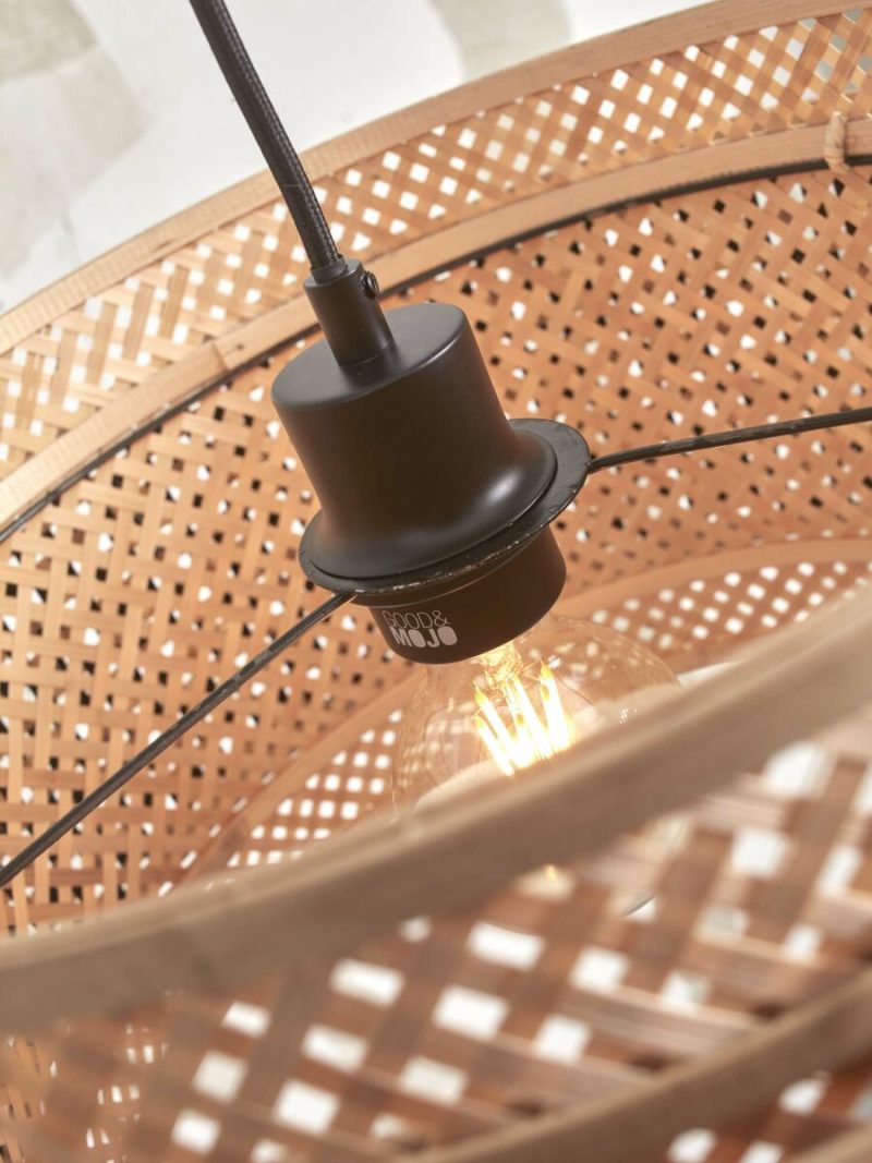 Bamboe vloerlamp bohemian naturel zwart GOOD&MOJO Bhutan - Afbeelding 4