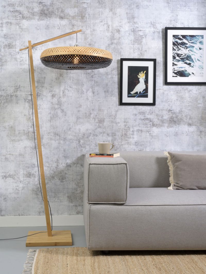 Bamboe vloerlamp zwart naturel bohemian GOOD&MOJO Palawan - Afbeelding 2