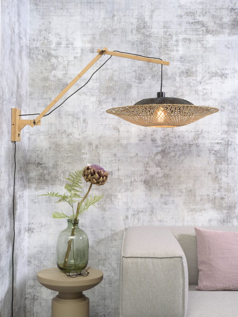 Bamboe wandlamp Boheems naturel zwart GOOD&MOJO Kalimantan - Afbeelding 2