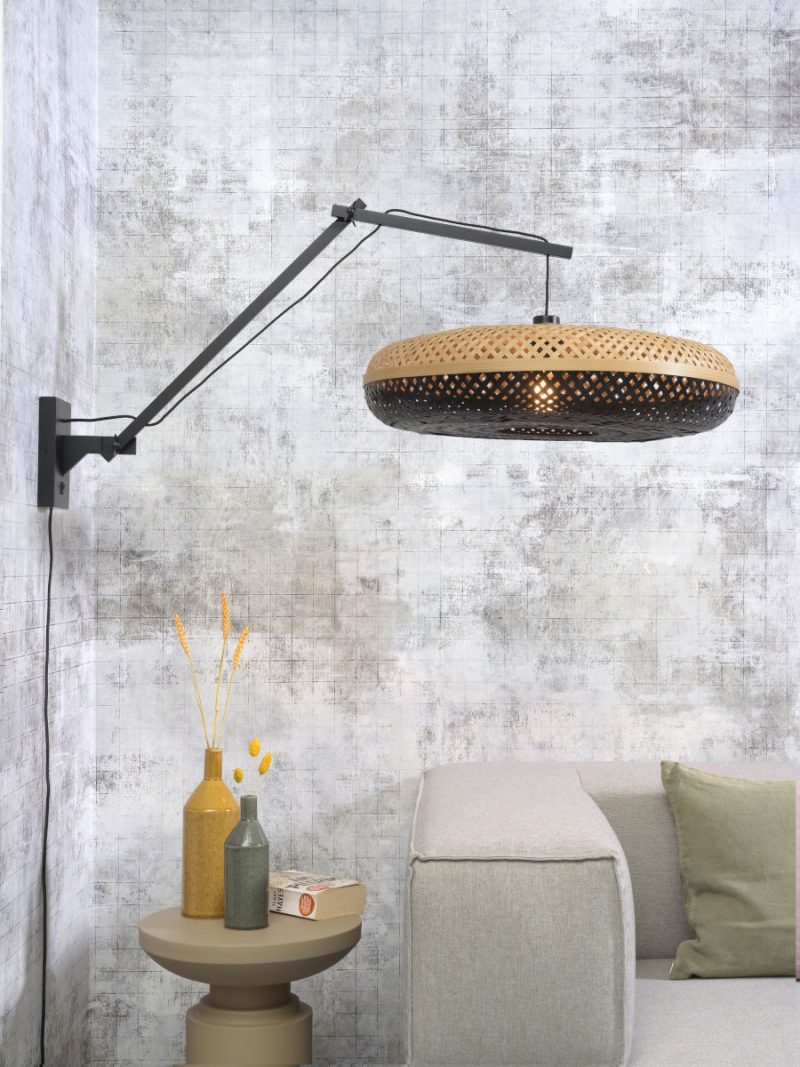 Bamboe wandlamp naturel zwart bohemien GOOD&MOJO Palawan - Afbeelding 2