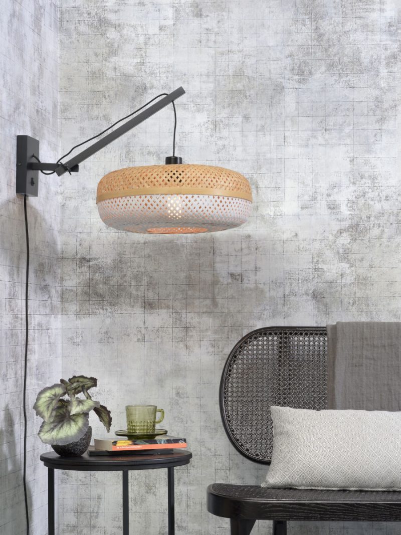 Bamboe witte bohemien wandlamp GOOD&MOJO Palawan - Afbeelding 2