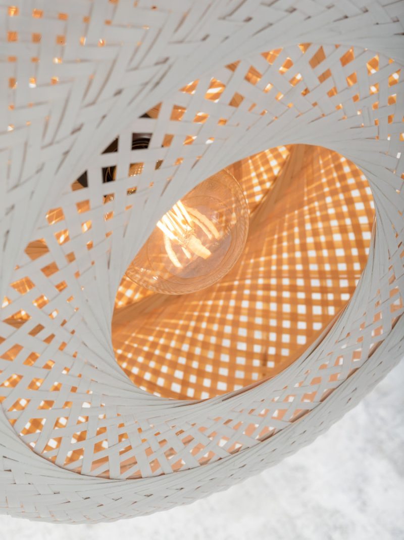 Bamboe witte vloerlamp rond GOOD&MOJO Palawan - Afbeelding 4