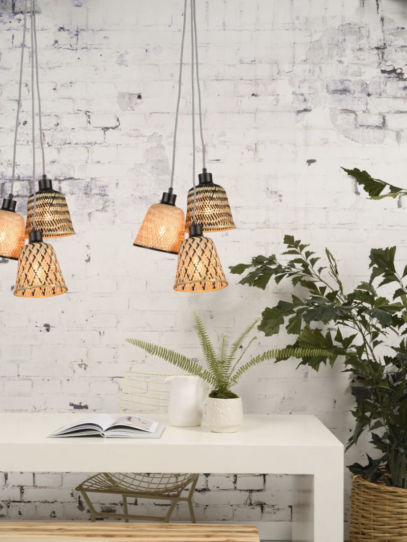 Bamboe zwart naturel Boheemse hanglampen GOOD&MOJO Kalimantan - Afbeelding 5