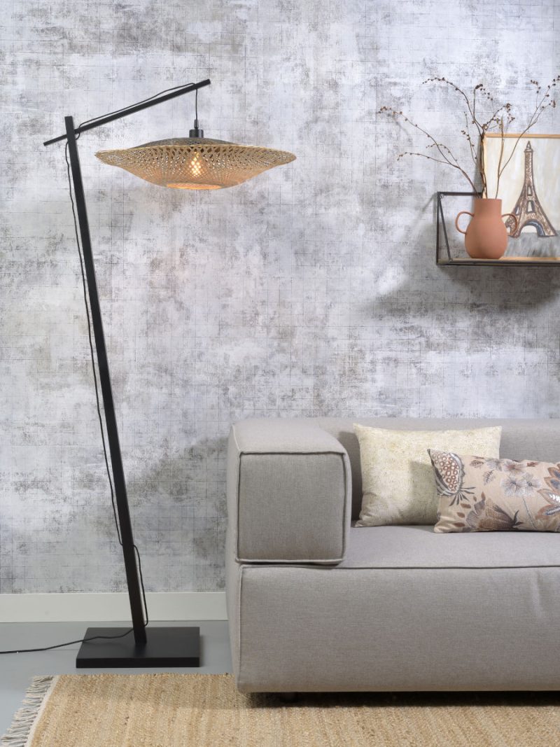 Bamboe zwart naturel vloerlamp bohemien GOOD&MOJO Kalimantan - Afbeelding 2