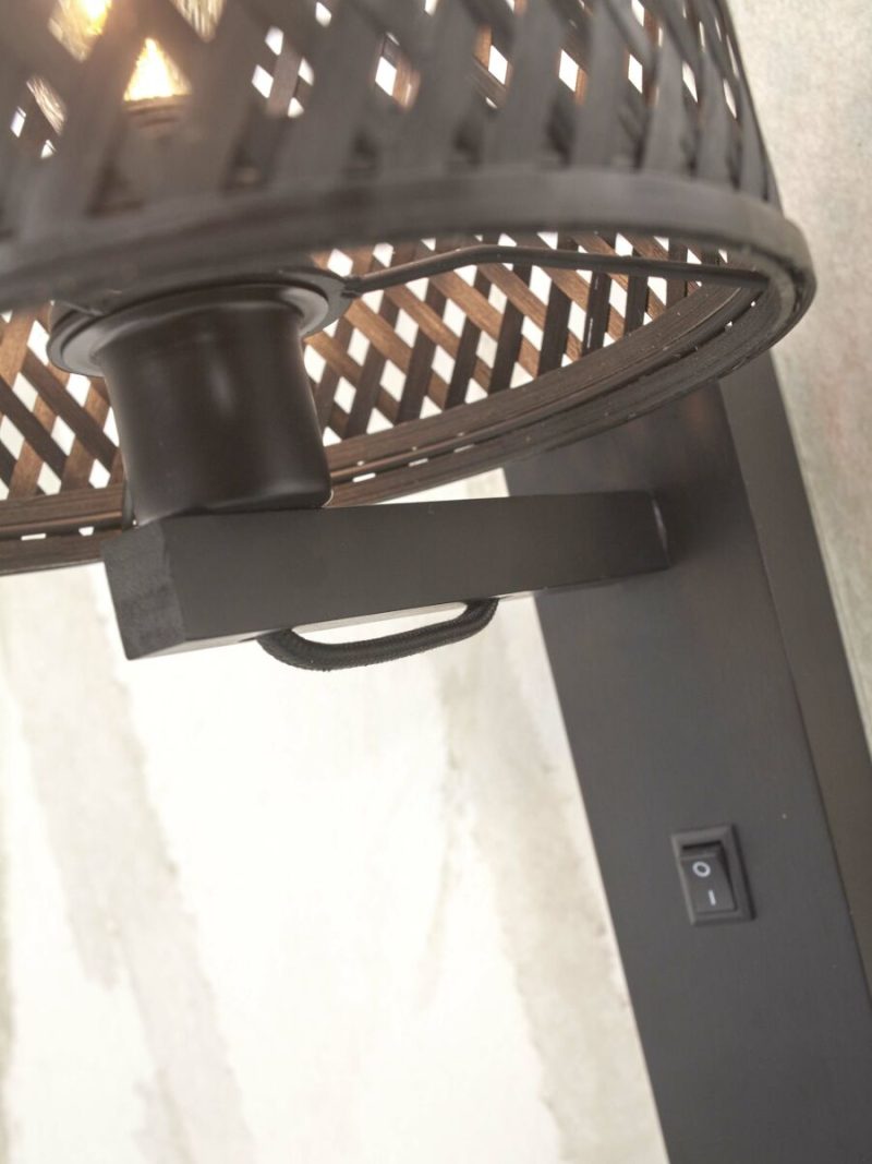 Bamboe zwarte wandlamp bohemian GOOD&MOJO Java - Afbeelding 3