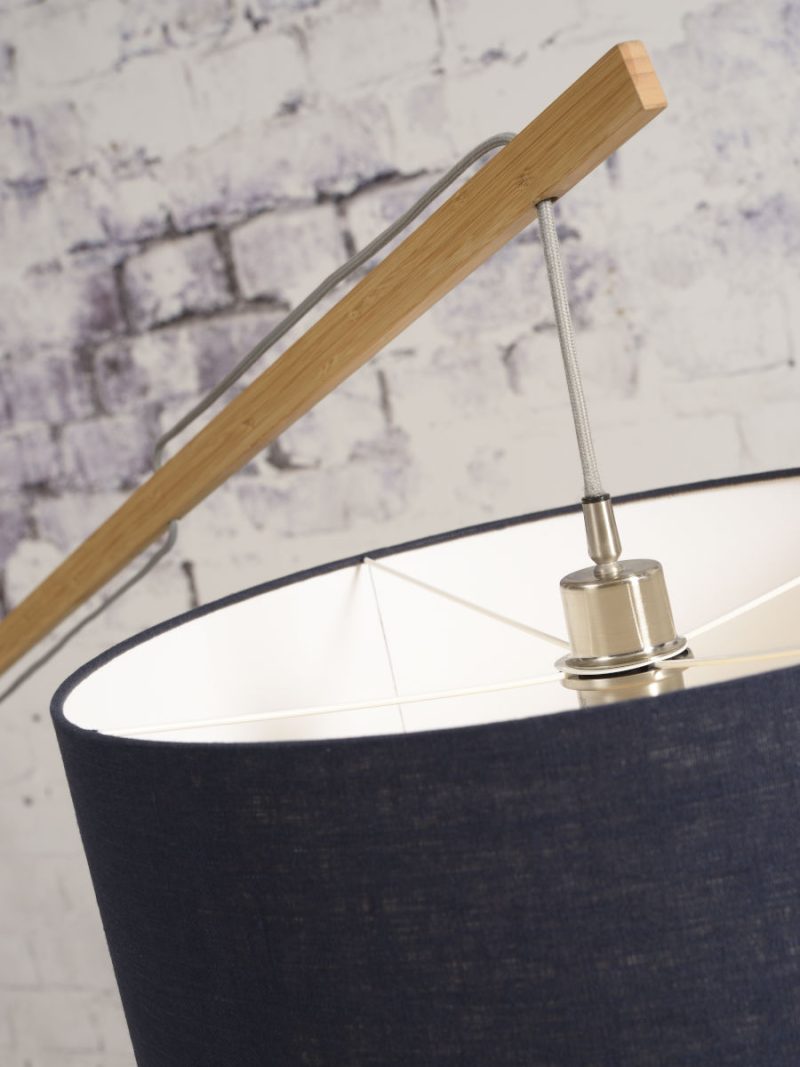 Blauwe linnen Scandinavische vloerlamp GOOD&MOJO Montblanc - Afbeelding 8