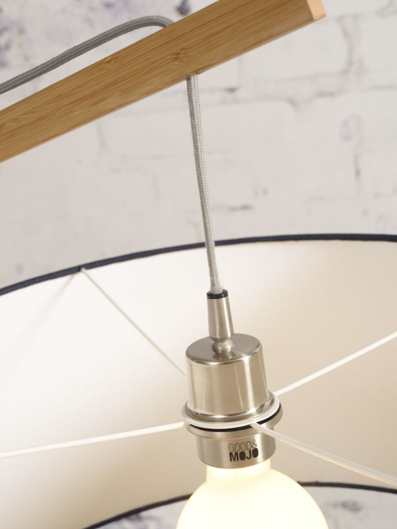 Blauwe linnen Scandinavische vloerlamp GOOD&MOJO Montblanc - Afbeelding 9