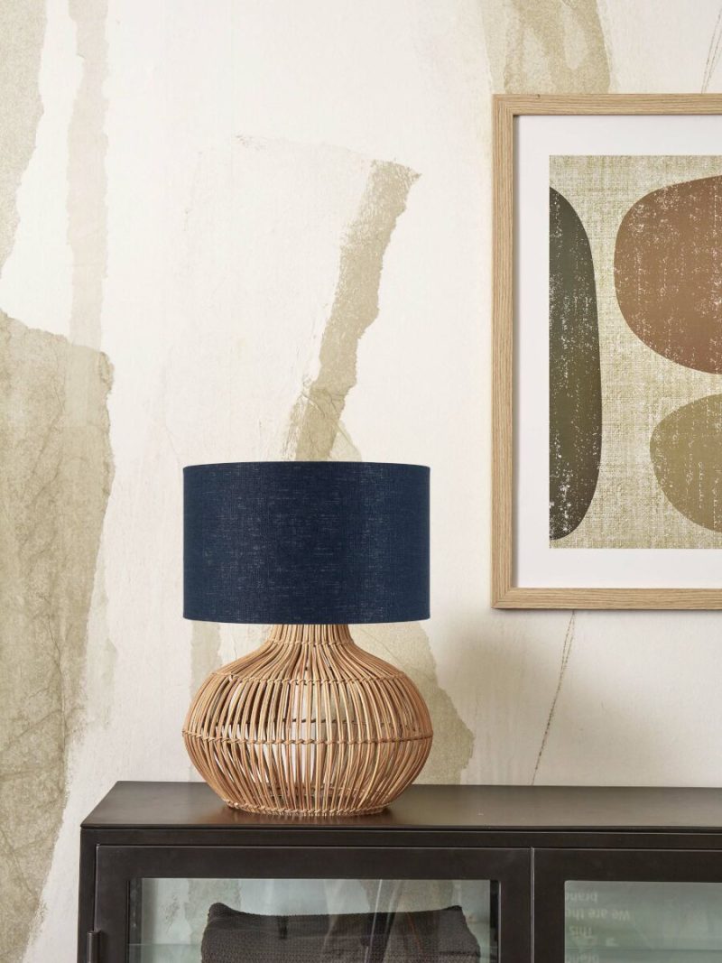 Blauwe linnen tafellamp boheems GOOD&MOJO Kalahari - Afbeelding 2