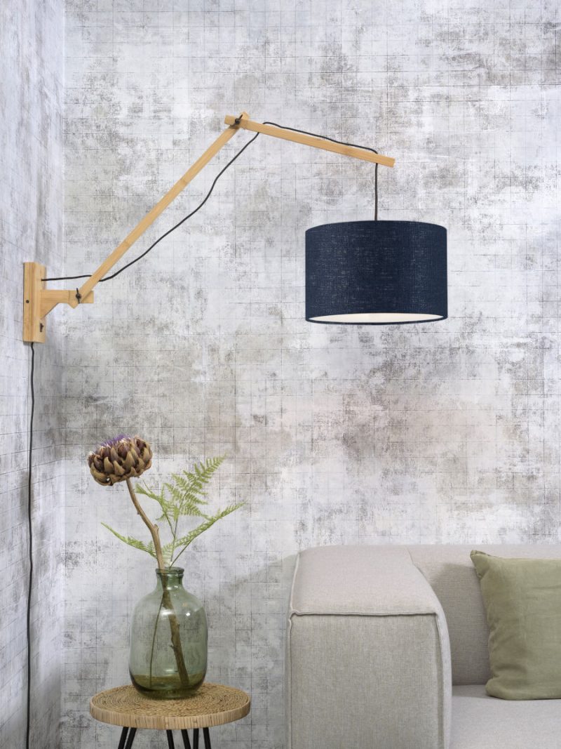 Blauwe wandlamp dubbelgewricht naturel GOOD&MOJO Andes - Afbeelding 5