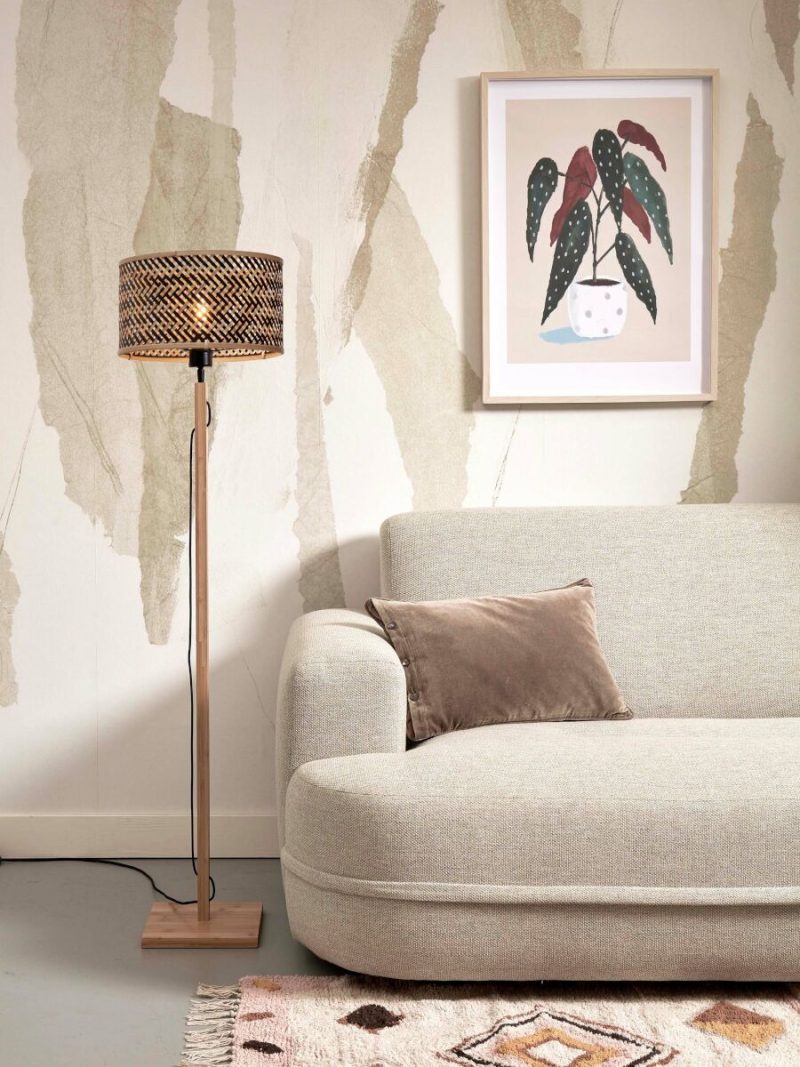 Boheems zwart naturel vloerlamp rond GOOD&MOJO Java - Afbeelding 2