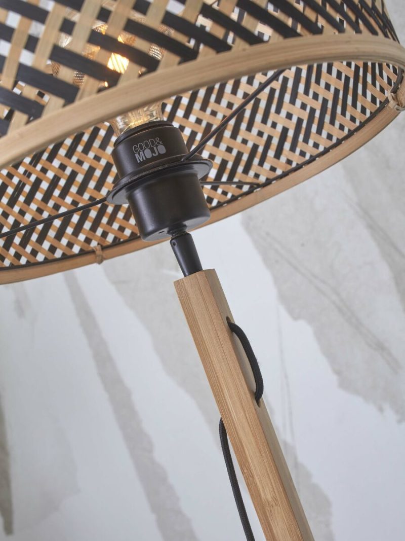 Boheems zwart naturel vloerlamp rond GOOD&MOJO Java - Afbeelding 7