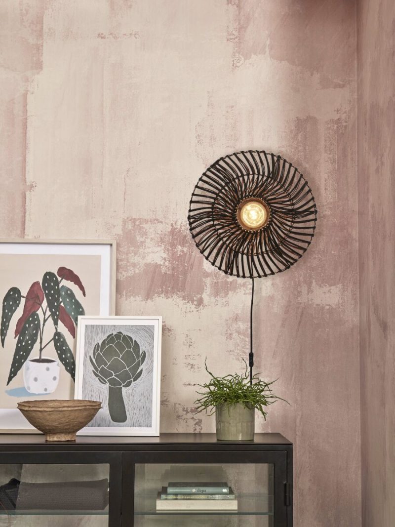 Boheemse wandlamp zwart rotan metaal GOOD&MOJO Zanzibar - Afbeelding 2