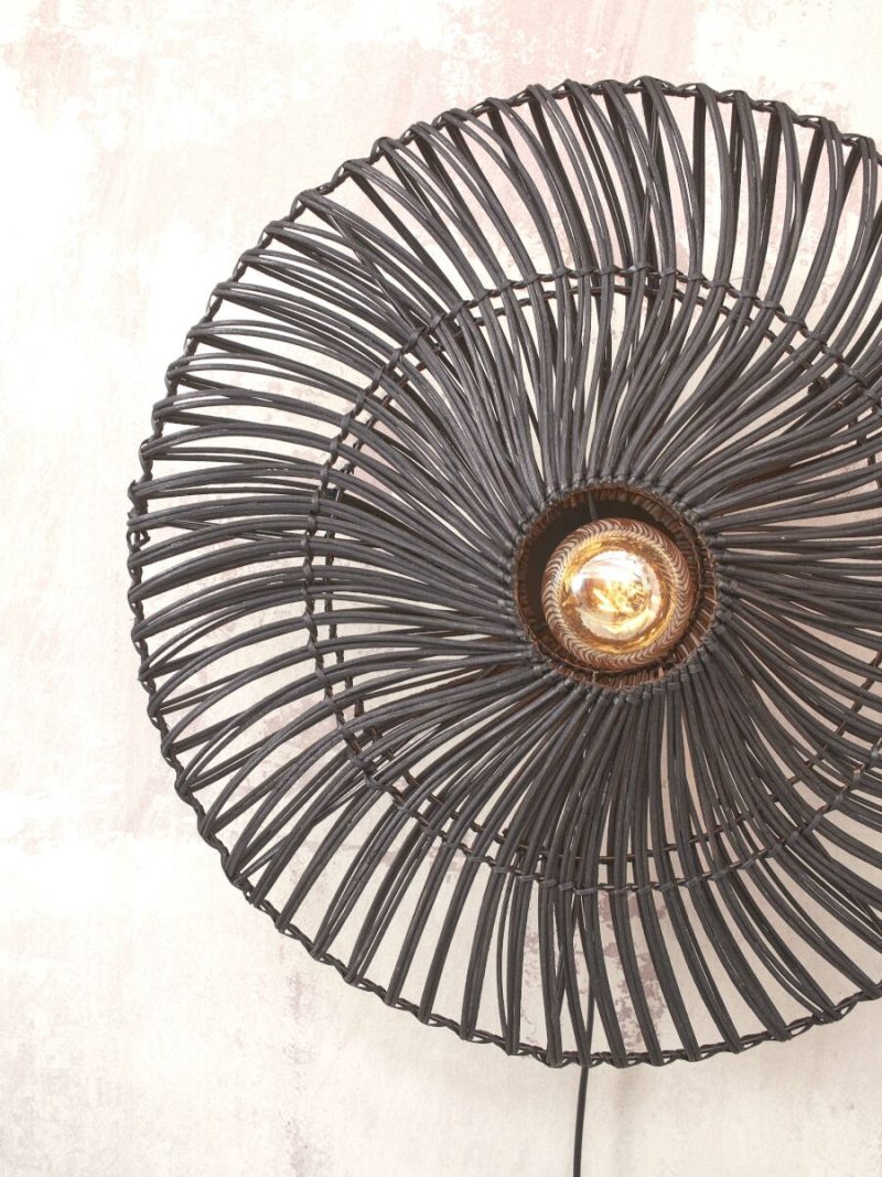Boheemse wandlamp zwart rotan metaal GOOD&MOJO Zanzibar - Afbeelding 4