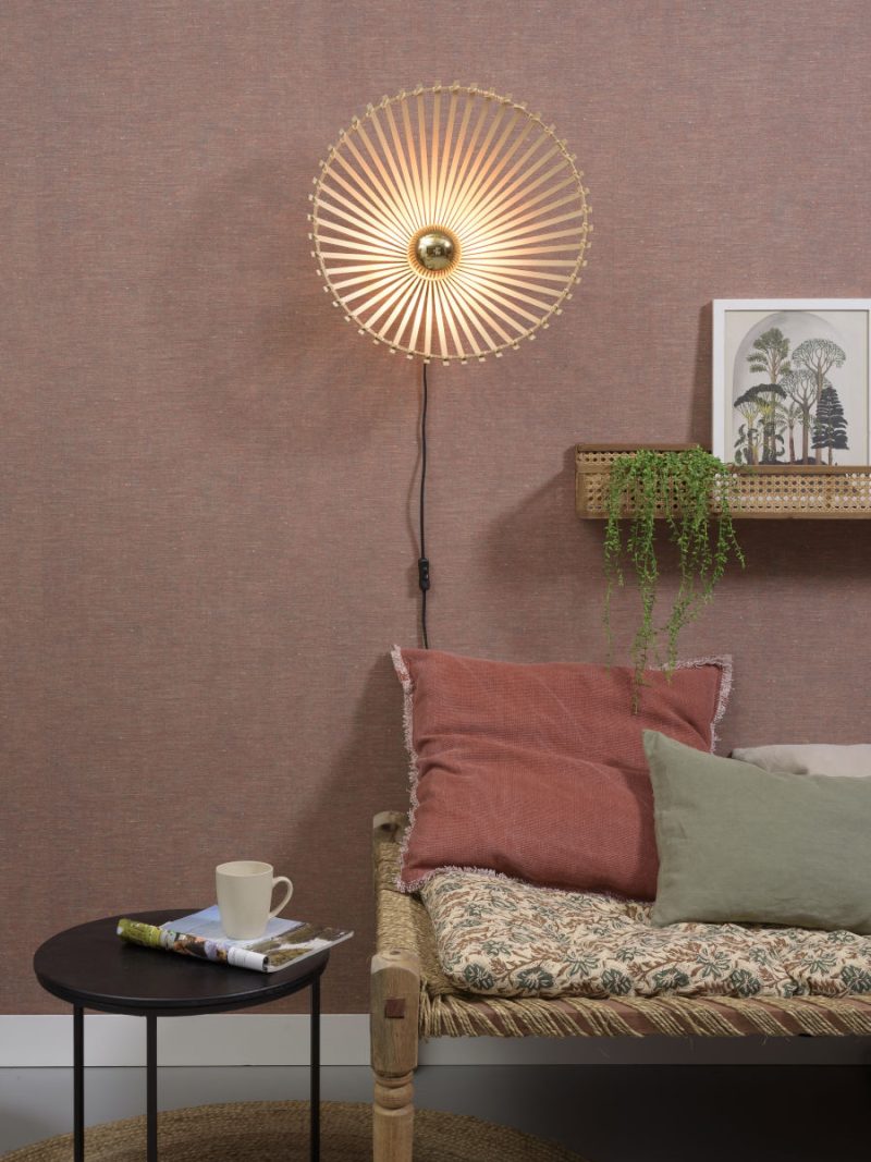 Boheemse zwarte-naturel wandlamp bamboe GOOD&MOJO Bromo - Afbeelding 5