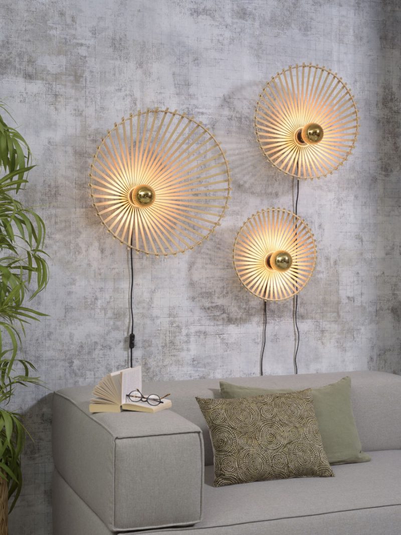Boheemse zwarte-naturel wandlamp bamboe GOOD&MOJO Bromo - Afbeelding 10