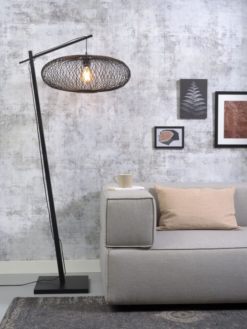 Bohemian bamboe naturel-zwarte vloerlamp GOOD&MOJO Cango - Afbeelding 2