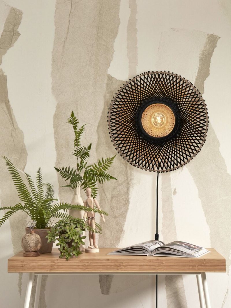 Bohemian bamboe wandlamp naturel/zwart S GOOD&MOJO Kalimantan - Afbeelding 2