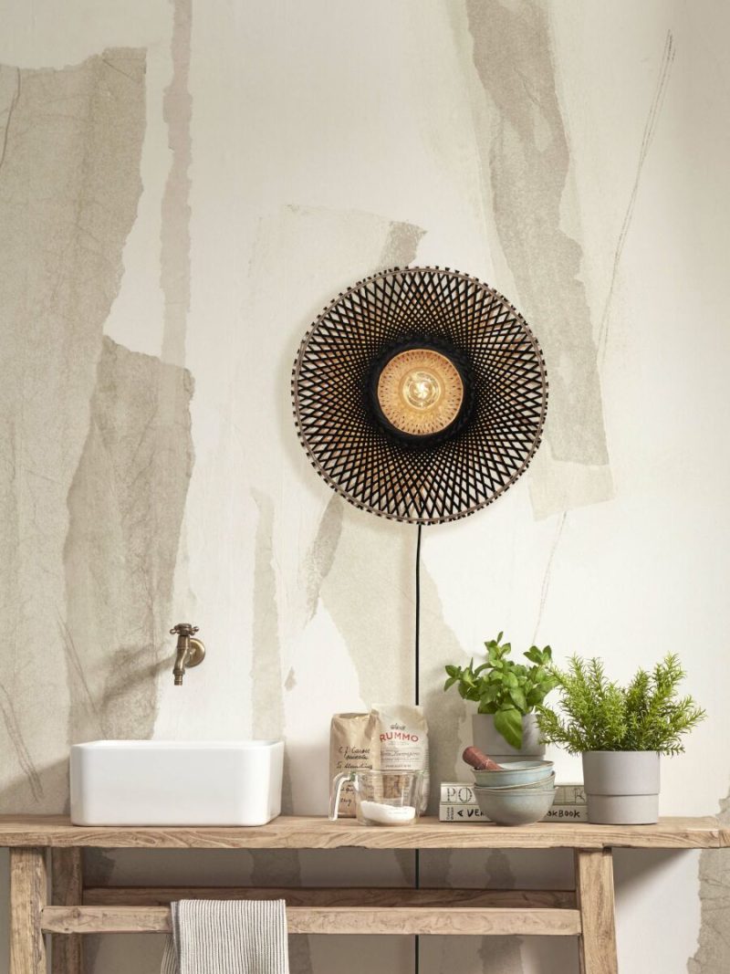 Bohemian bamboe wandlamp naturel/zwart S GOOD&MOJO Kalimantan - Afbeelding 11