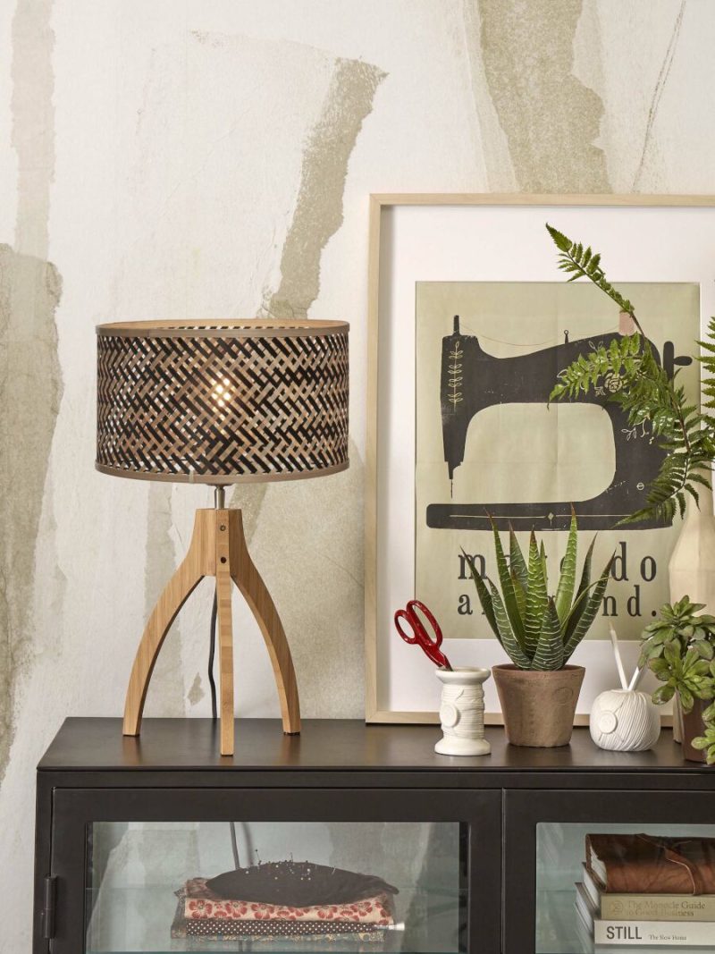 Bohemian tafellamp bamboe naturel zwart GOOD&MOJO Java - Afbeelding 2