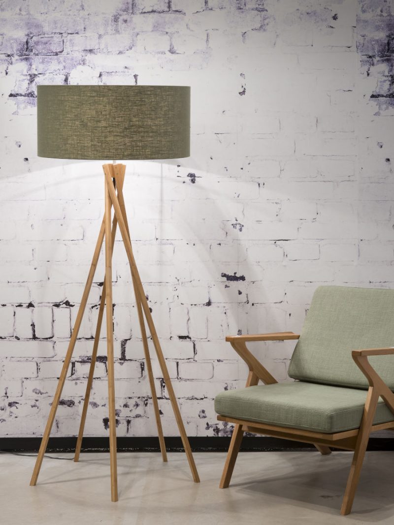 Bohemian vloerlamp groen linnen bamboe GOOD&MOJO Kilimanjaro - Afbeelding 4