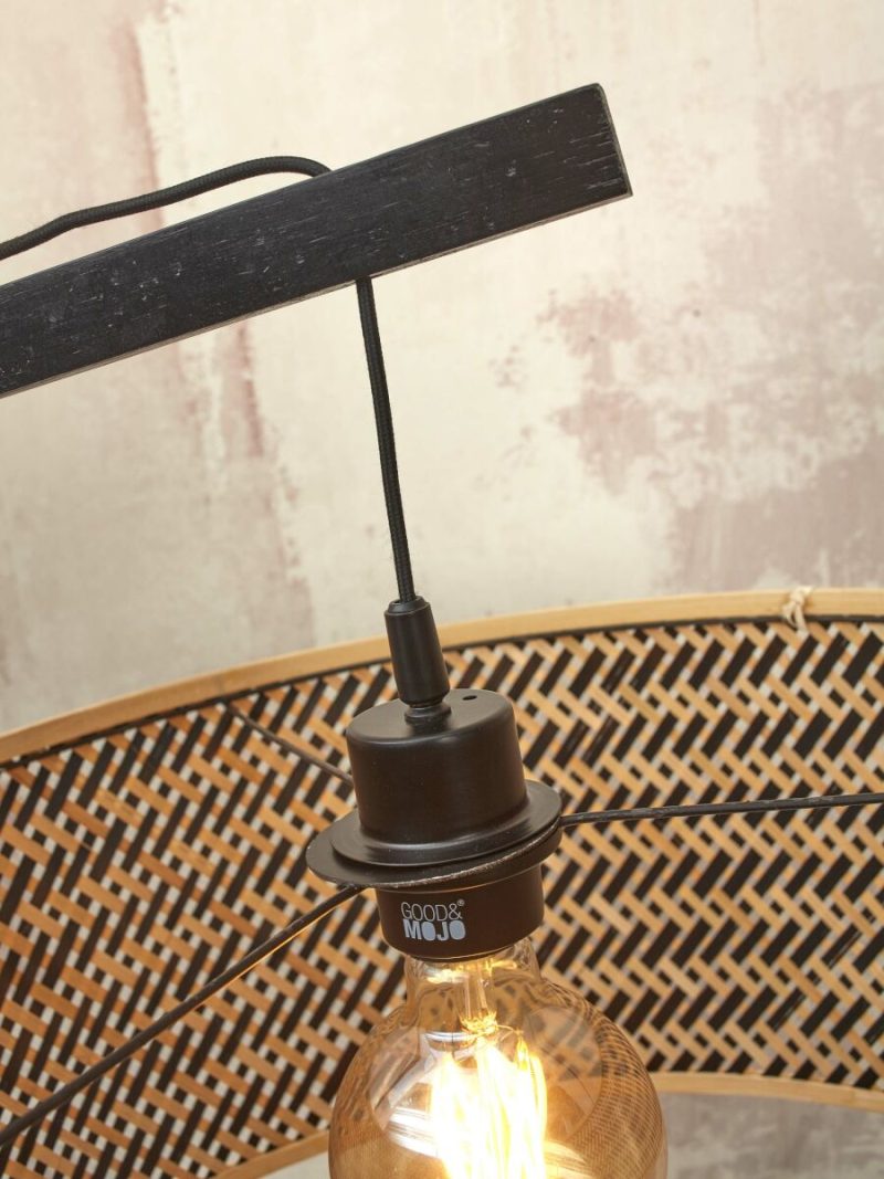 Bohemian vloerlamp naturel zwart bamboe GOOD&MOJO Java - Afbeelding 6