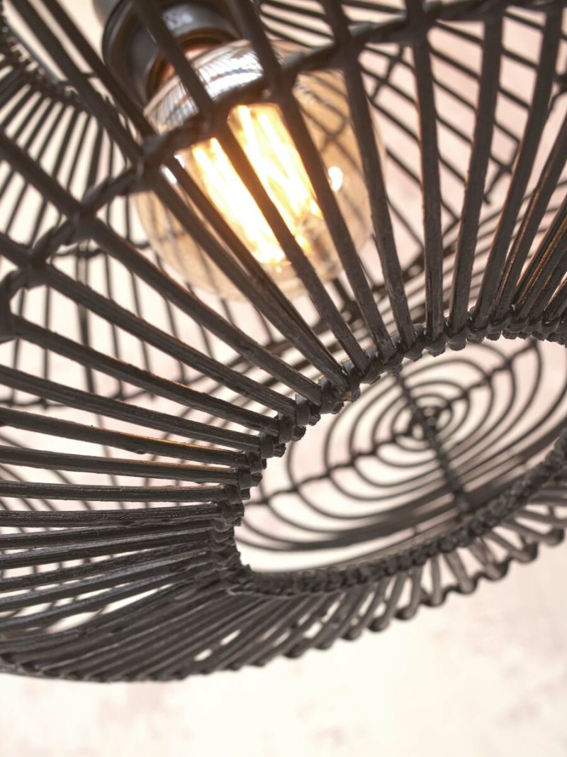 Bohemian vloerlamp zwart bamboe/rotan GOOD&MOJO Madeira - Afbeelding 3