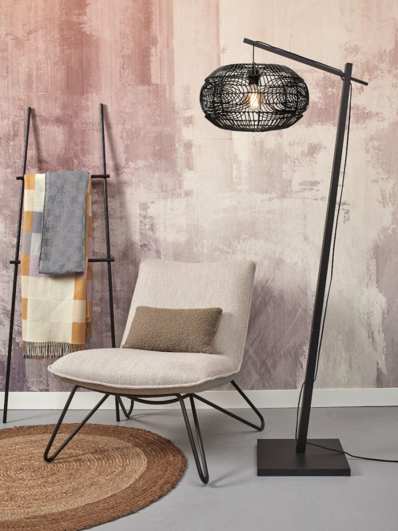 Bohemian vloerlamp zwart bamboe/rotan GOOD&MOJO Madeira - Afbeelding 5